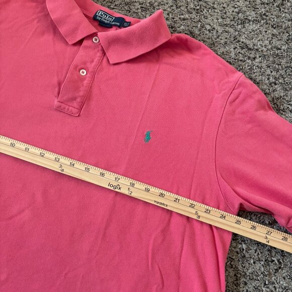 Polo Ralph Lauren Mens XLT Pink Short Sleeve Polo Shirt Embroidered Logo Cotton - Picture 5 of 5